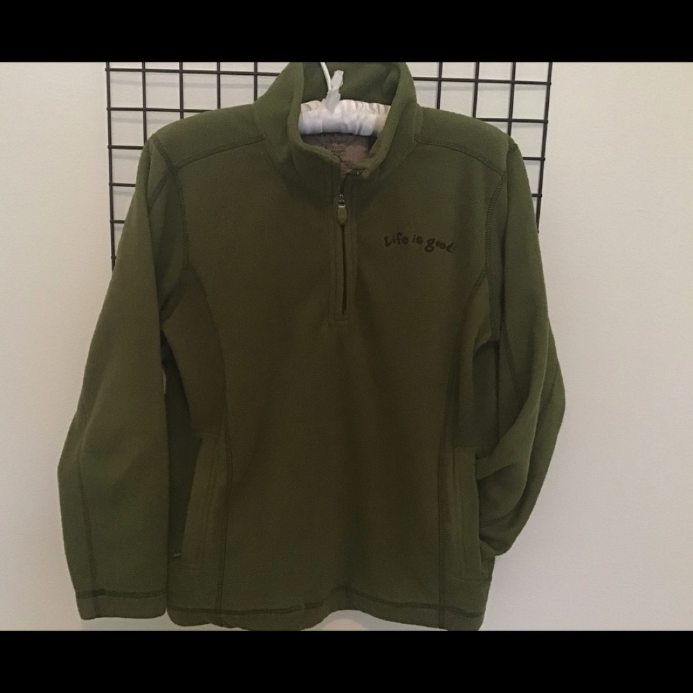 Life is Good KIDS Olive 1/4 zip pullover/jacket